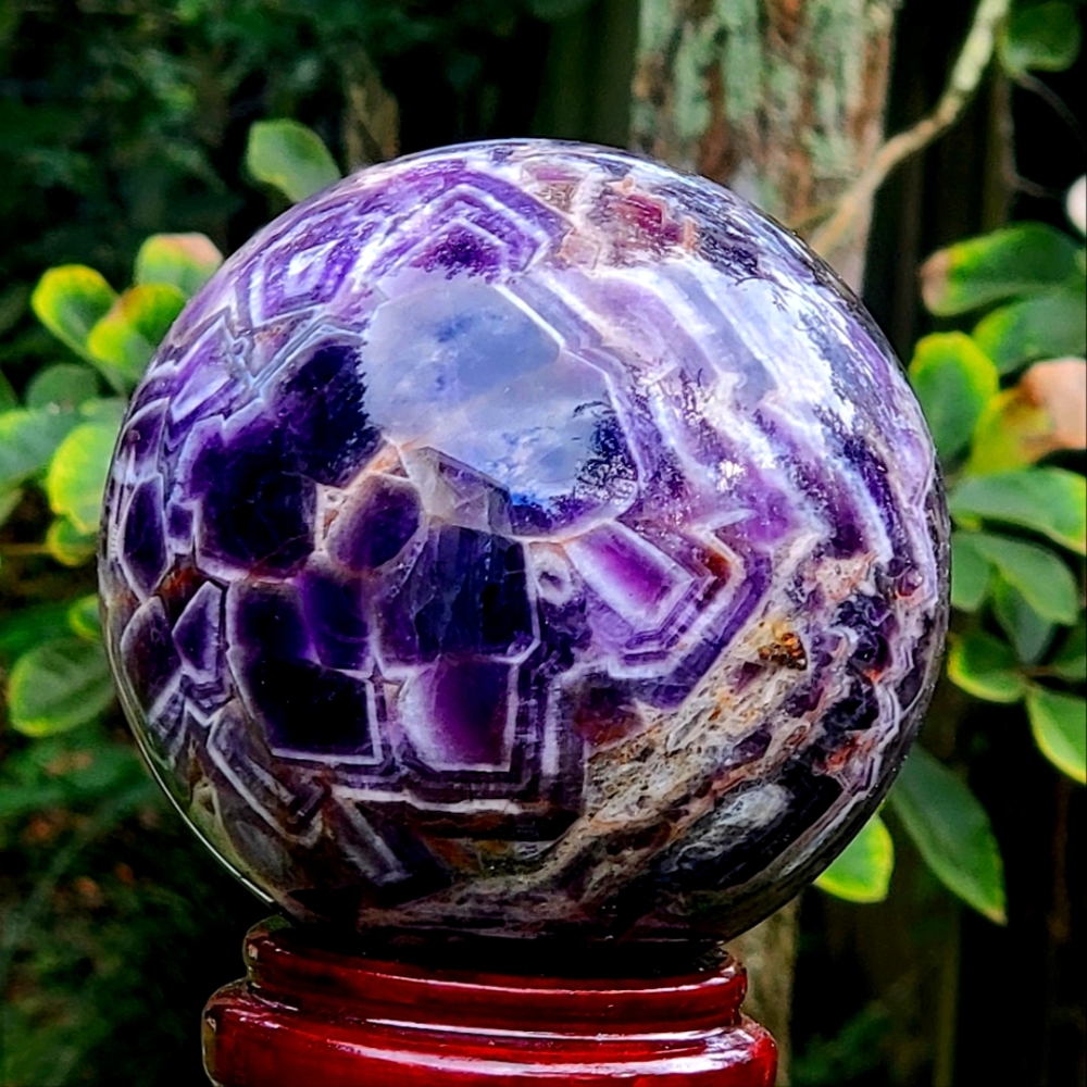 Purple Amethyst Flower Crystal Sphere Bohemian Decor